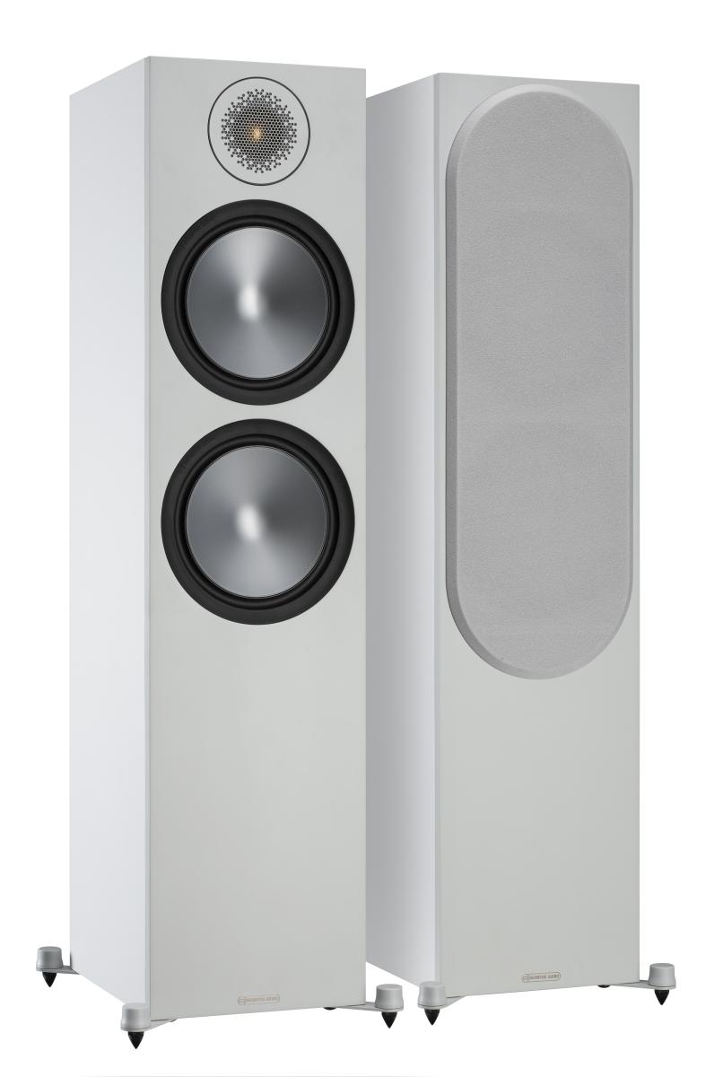 Monitor Audio Bronze 500 (6G) Standlautsprecher weiß  (Frontseite grau) [Paar]