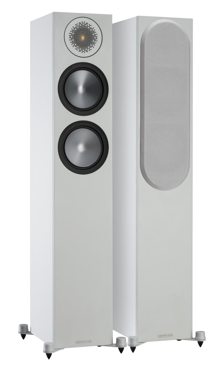 Monitor Audio Bronze 200 (6G) Standlautsprecher weiß  (Frontseite grau) [Paar]